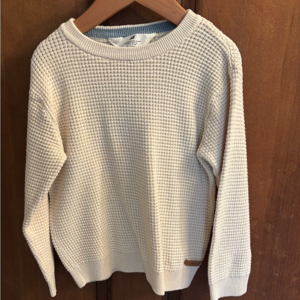 100% Cotton H&M Cream Waffle Knit Sweater